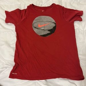 Red Nike dri-fit tee